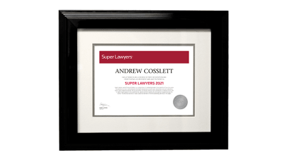 Super Lawyers Framed Certificate
