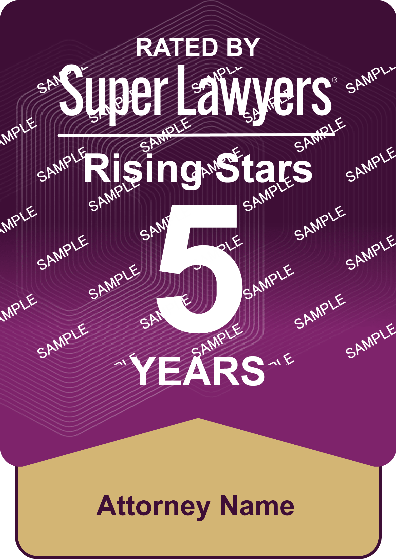 Attorney Anniversary Badge - 5 years, Rising Stars