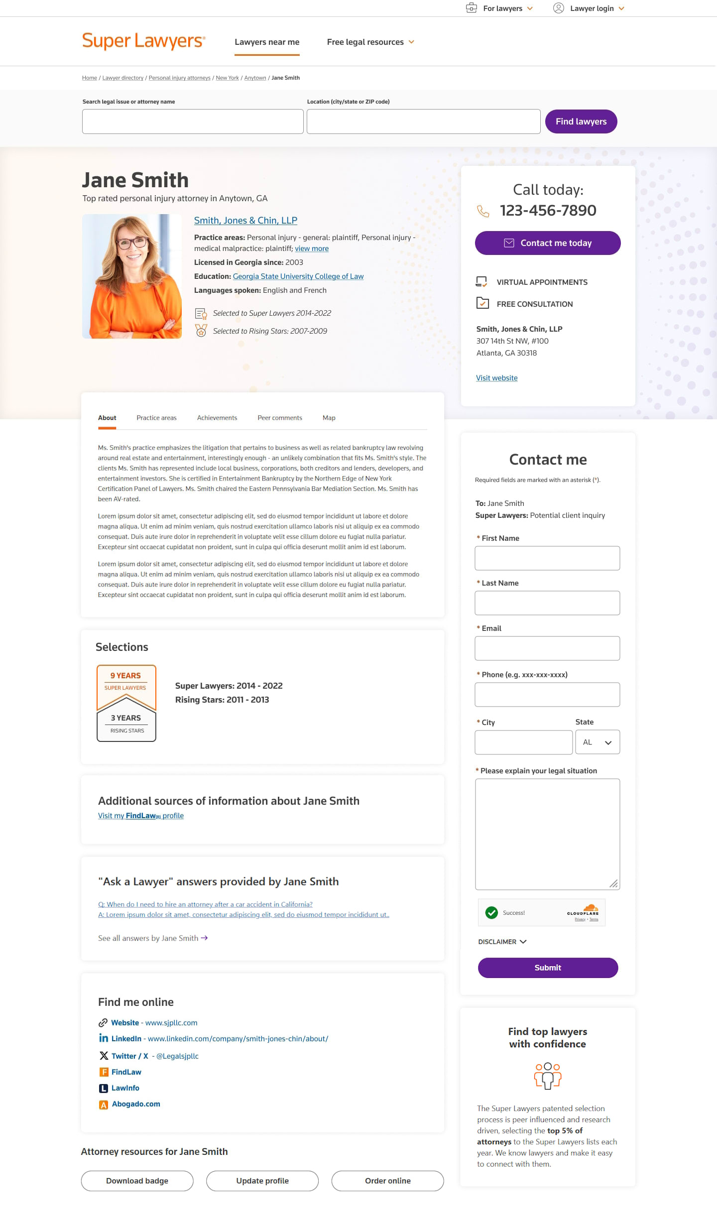 Screenshot of Premium profile