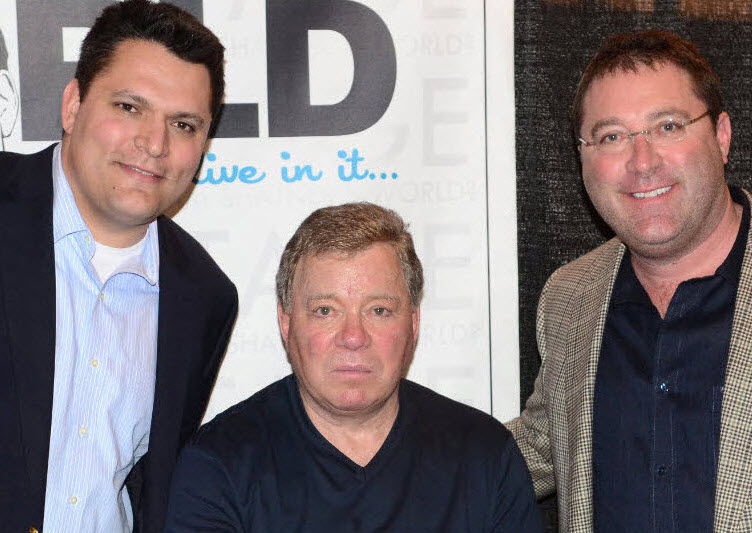 Shatner (middle) with Chad Kreblin and Jason Abraham (right)